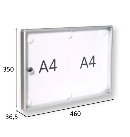 TABLÓN DE ANUNCIOS HORIZONTAL ALUMINIO NATURAL 350 x 460 x 36.5